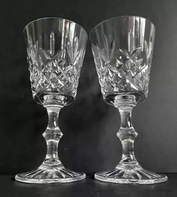 Buy Set Of 2 Edinburgh Crystal  Lomond  Cut Pattern 200ml Wine Glasses Pair 156mm • 19.99£