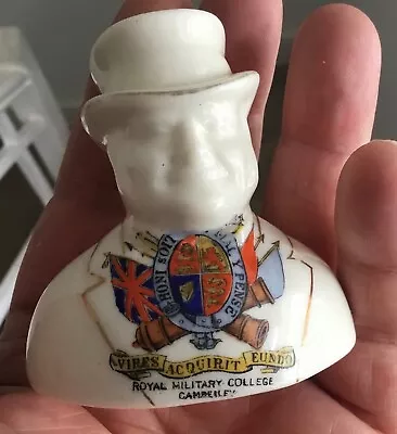 Buy WW1 Patriotic Arcadian  CRESTED CHINA JOHN BULL Royal Military College CAMBERLEY • 10£