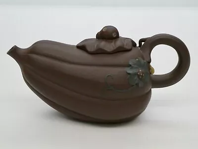 Buy Unusual Vintage Chinese Yixing Zisha Purple Clay Squash Shape Teapot Excel Cond • 60.58£