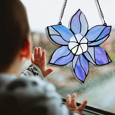 Buy Stained Glass Window Hanging  Layered Flowers Suncatchers For Windows2787 • 7.10£