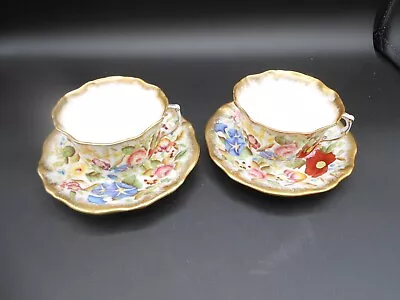 Buy Hammersley Quen Anne Cups And Saucers - Pair • 93.19£