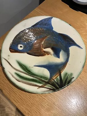 Buy Vintage 1960’s Puigdemont Spanish Studio Pottery Fish Plate Platter 9.5”Diameter • 27.50£