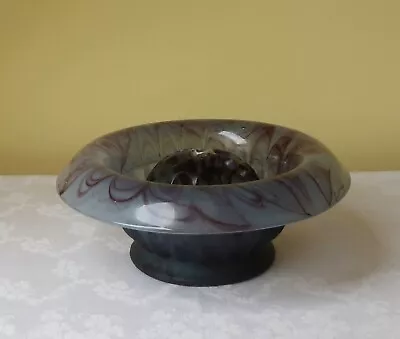 Buy Vintage 1930s Davidson Cloud Glass Flower Frog Bowl With Matching 19 Hole Frog • 30£