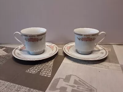 Buy Vintage Crown Ming Fine China Jian Shiang Teacup And Saucer Set X2 Roses • 16£