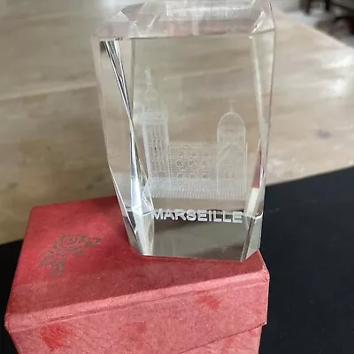 Buy Gemini Glass ? Marseille Paperweight . Laser  Etched Cube. 3D . Boxed. • 6.99£
