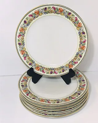 Buy THOMAS Dinner Plates #17 Multi-Color Floral 9 5/8” Gold Rim Bavaria Set Of 6 EUC • 76.42£