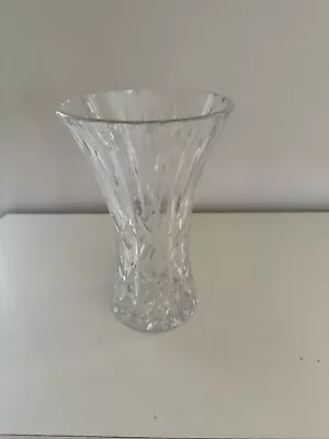 Buy Heavy Lead Crystal Cut Glass Waisted Trumpet Vase - 235mm High 150mm Diameter. • 29£