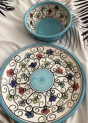 Buy Decorative Plate & Bowl Hand Made By Elafos Ceramics Rhodes Greece • 10£
