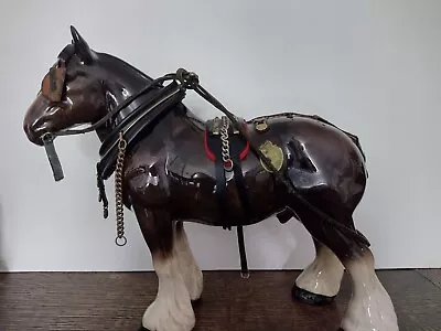 Buy Vintage Melba Ware Brown Ceramic Pottery Shire Horse Harness Figure England  • 5£