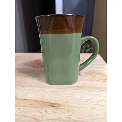 Buy Royal Norfolk Stoneware Coffee Tea Mug Green Brown Square Bottom 5 In Replacemen • 13.04£