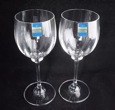 Buy 2 X Gleneagles Crystal Ribbed Pattern (Solway?) Wine Glasses 6.5 H (with Labels) • 12.99£