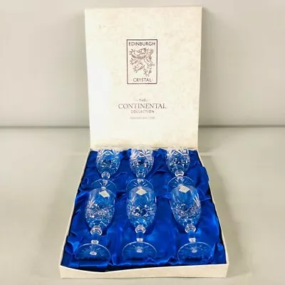 Buy Edinburgh Crystal The Continental Collection 6 Sherry Glasses Boxed  -FPL -CP  • 19.99£
