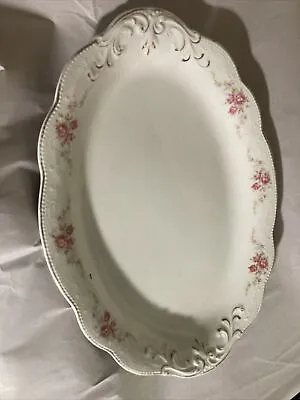 Buy Vintage W.H. Grindley & Co England Oval Serving Platter Gold Trimmed Floral  • 25.40£