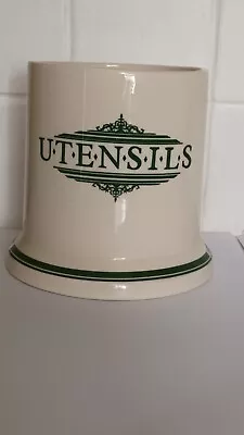 Buy 1869 Victorian Company Green/Cream Ceramic Glazed Utensils Container • 9.99£