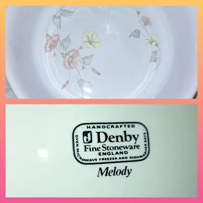 Buy Denby - Melody - Serving Bowl - Floral Pink Retro Fine Stoneware English B8 • 13.76£