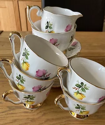 Buy Queen Anne Bone China Yellow Pink Roses Tea Cup Saucer Plate CHOOSE YOUR PIECE • 12.95£