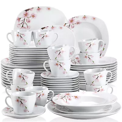 Buy VEWEET Annie Dinner Set Ivory White China Ceramic Pink Floral Combination Sets • 129.99£