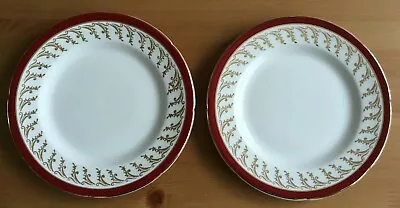 Buy ROYAL GRAFTON 8849 - RED / GOLD GILT - FINE BONE CHINA 2 X SIDE PLATES (15.5cm) • 5.99£