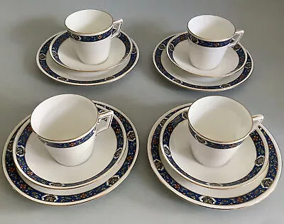 Buy Vintage Shelley China Trios - Set Of 4 Cups, Saucers & Side/Tea Plates • 0.99£