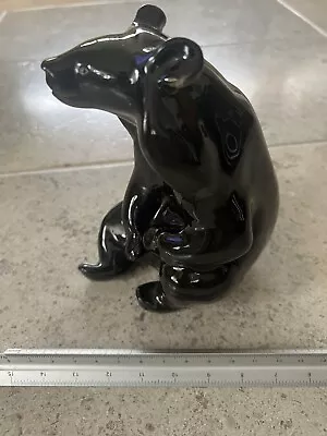 Buy USSR PORCELAIN BLACK BEAR VINTAGE -  HEIGHT - 17 Cm PERFECT CONDITION • 45£