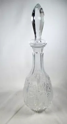 Buy A Tall Vintage Bottle Shape Cut Glass Decanter With Spire Shaped Stopper. • 17.95£