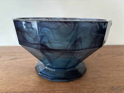 Buy Beautiful George  Davidson Cloud Glass Art Deco Bowl Blue • 45£