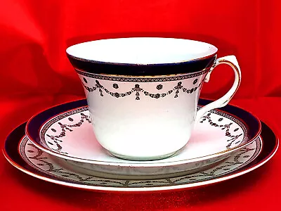 Buy VINTAGE ALFRED MEAKIN BONE CHINA 'BLEU DE ROI' TEA TRIO Superb Condition! Lot 2 • 11.99£