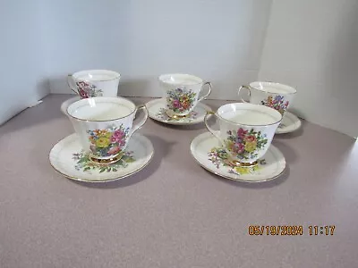 Buy Lot Of 5 Duchess (Fine Bone China) Tea Cup/Saucers England • 22.36£