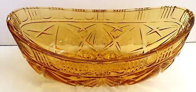Buy Glass Dish. Gold. OVAL..Art Deco. Antique. Fruit Bowl. • 14£
