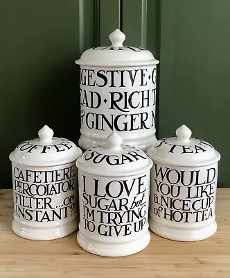 Buy Emma Bridgewater Black Toast Coffee Tea Sugar & Biscuit Pottery Jars • 250£