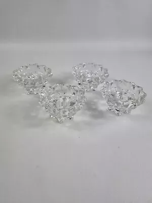 Buy Vintage 4 X Reims France Clear Glass Candle Holders • 15.90£