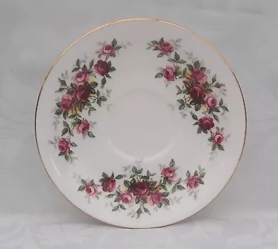 Buy Royal Standard Minuet Saucer Bone China Saucer In White And Gold Pink Roses • 14.95£