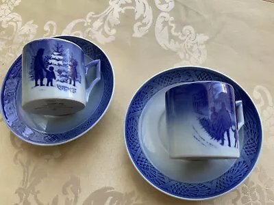 Buy 2 Iconic Royal Copenhagen Christmas Cups And Saucers For 1979 And 1980 • 22£
