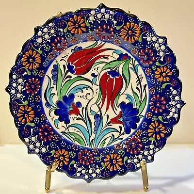 Buy 7  IZNIK Turkish Ceramic Wall Plate Embossed Paint Raised Floral Pattern Pottery • 27.03£