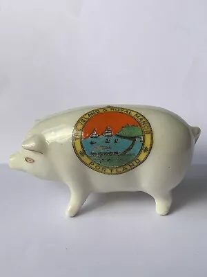 Buy Vintage Arcadian China Crested China Sussex Pig. Portland Crest. VGC. • 5.99£