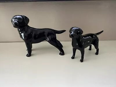 Buy Vintage BESWICK BLACK LABRADOR PUPPY DOG SOLOMON & Another Unmarked Figurine  • 30£