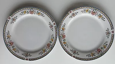 Buy X 2 Vintage Royal Norfolk  Dinner Plates Floral And Lattice Pattern 10.5 In • 11.99£