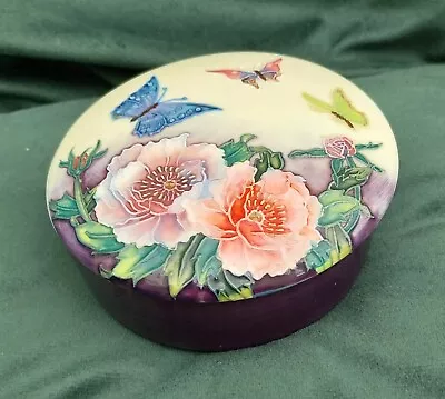 Buy Old Tupton Ware Purple Ceramic Round Trinket Powder Box Butterflies Flowers   • 2£