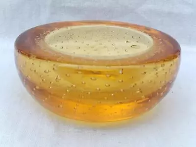 Buy Fabulous Vintage English Whitefriars Orange Bubble Glass Bowl . M2983 • 9.99£