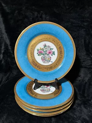 Buy B & C (l Bernardaud And Co) Limoges 5pcs Blue And Gold Gilded Dinner Plates • 232.98£