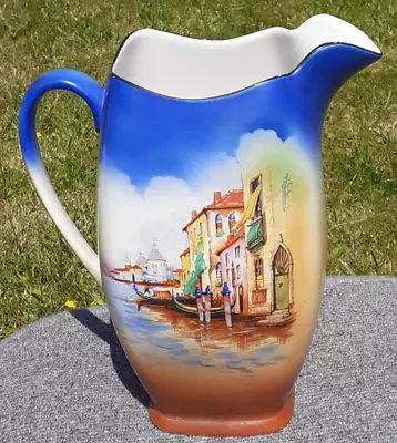 Buy Very Large Rubian Pottery Staffordshire Jug, Venice Scene, Vintage • 19.99£