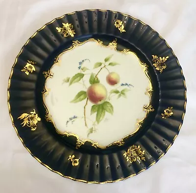 Buy Royal Worcester China Dinner Plate Hand Painted Fruit & Artist Signed Blue Gilt • 50£