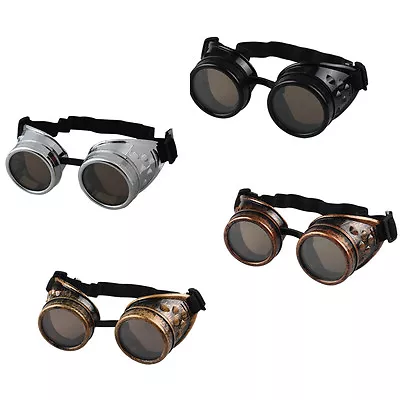 Buy Vintage Victorian Steampunk Goggles Glasses Welding Cyber Punk Gothic Cospl FT • 4.42£
