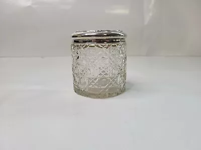 Buy Vintage Sterling Silver Henry Matthews Cut Glass Vanity Jar 1909 • 40£