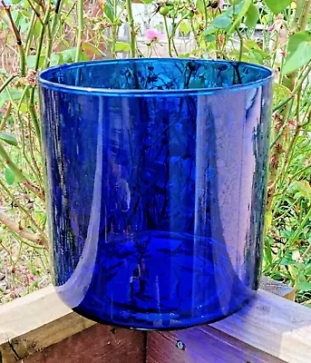 Buy Very Large Cobalt Bristol Blue Colour Glass Centrepiece Vase 20cm High 20cm Wide • 19.99£
