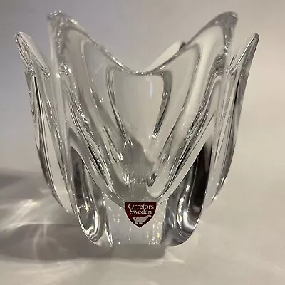 Buy Vtg Orrefors Crystal Belle 4 H 6 Point Tulip Bowl Designed By Jan Johansson • 22.37£