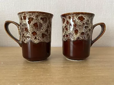 Buy 2 Vintage Fosters Cornish Pottery Honeycomb Drip Glaze 4 Inch Tea Or Coffee Mug • 12.99£