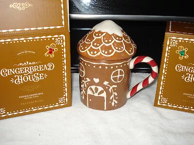 Buy Pottery Barn Gingerbread House Figural Lidded Mug Christmas NEW In Box • 46.67£
