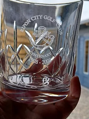 Buy Lead Crystal Whisky Whiskey Glass Ripon Golf Club Centenary 1908-2008 • 5£