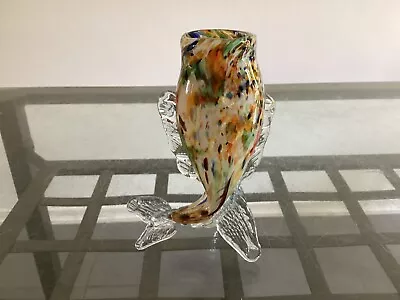 Buy Vintage Murano Glass Fish Vase Whale Ornament Retro Figurine Old Coloured • 12£